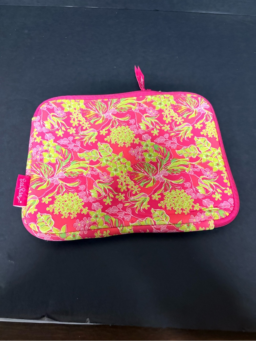 Lilly Pulitzer Floral Zip tablet case Pink & Neon Yellow
